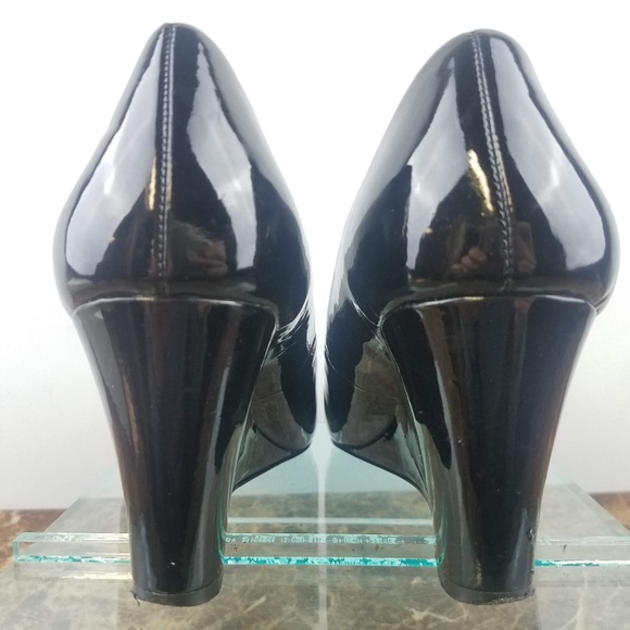 J. Crew Black Patent Leather Slip on Wedges 9.5 - Picture 4 of 8